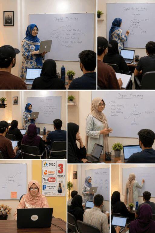 Zoha Tanveer teaching in a practical lab