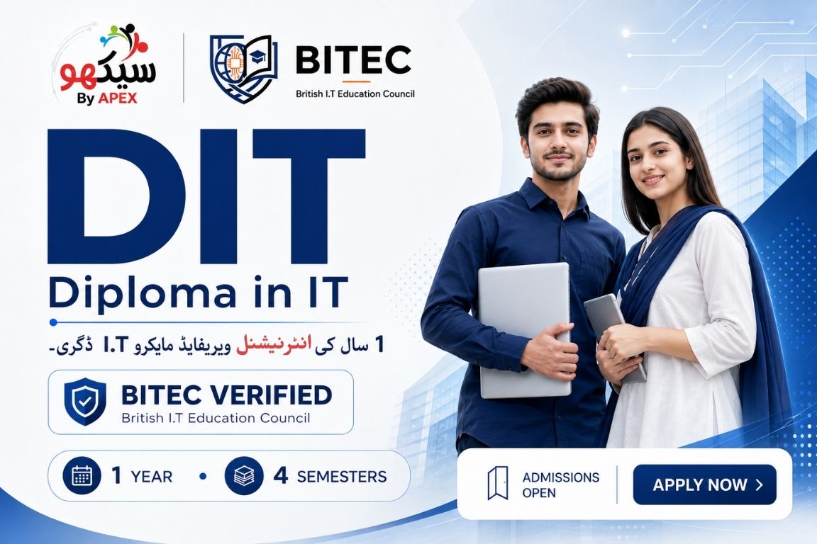 1 Year Diploma in IT program at Seekho Pakistan by Apex