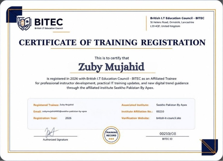 Advanced BITEC Diploma (2026) - Zuby Mujahid